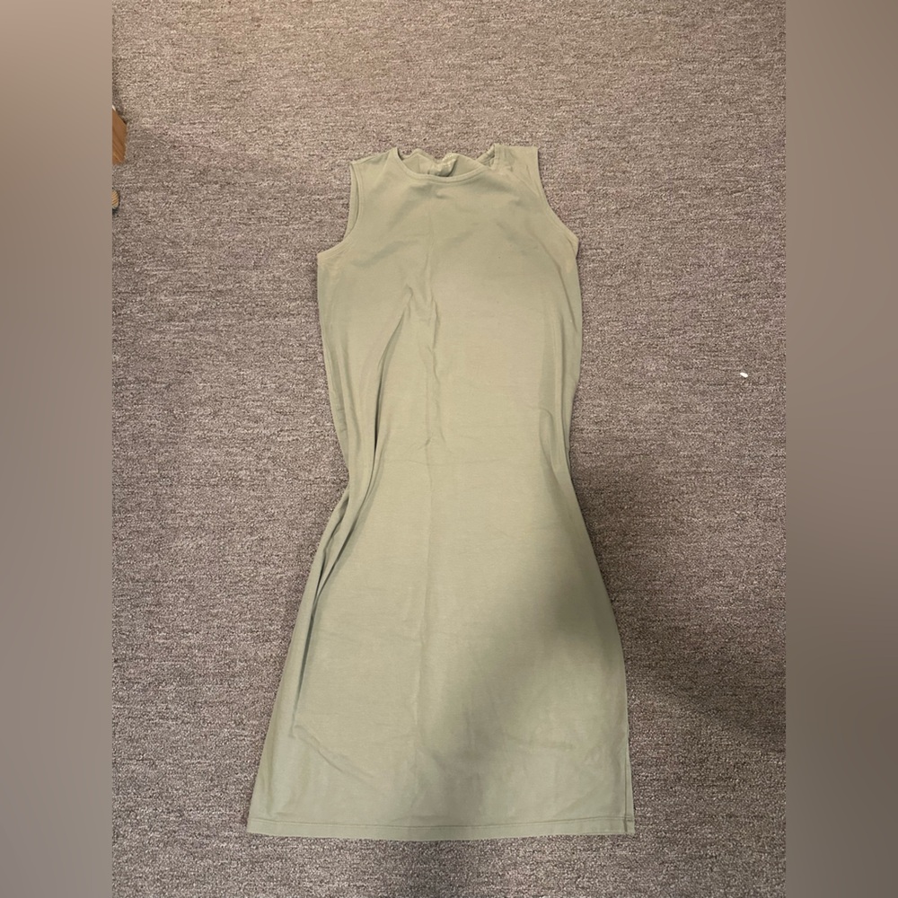 Eileen Fisher Olive Green Sleeveless Midi Dress